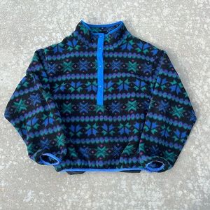 Vintage 1990s ll bean pattern fleece synchilla style